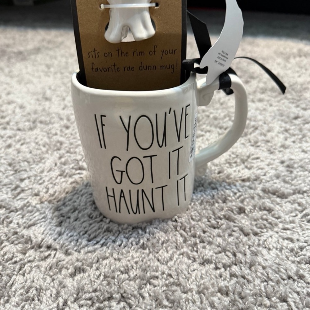 Rae Dunn Cream Halloween Mug - If You've Got It Haunt It